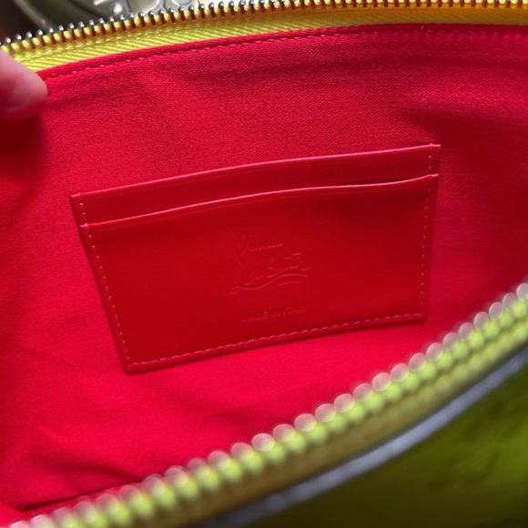Christian Louboutin Loubila Shoulder Bag Clutch Neon Yellow - Picture 7 of 7